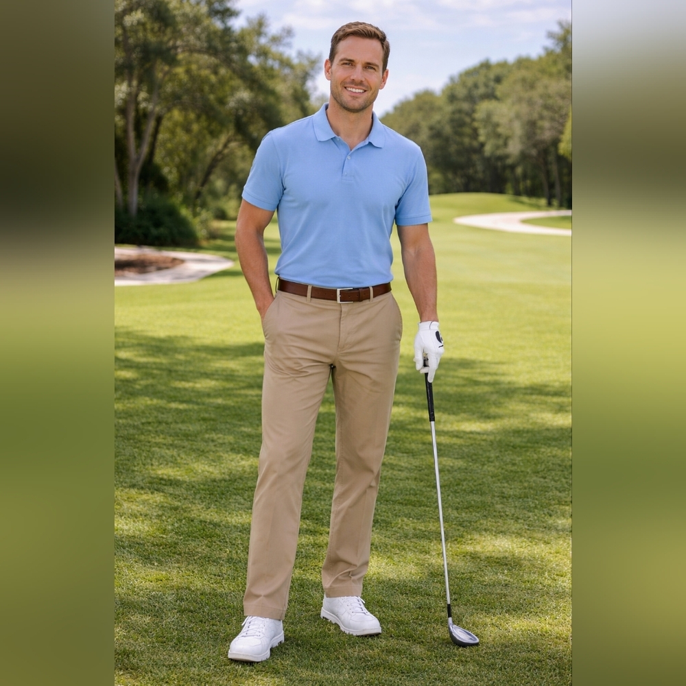 PGA Tour Khaki Performance Golf Pants 40x30 Stretch Lightweight NWOT